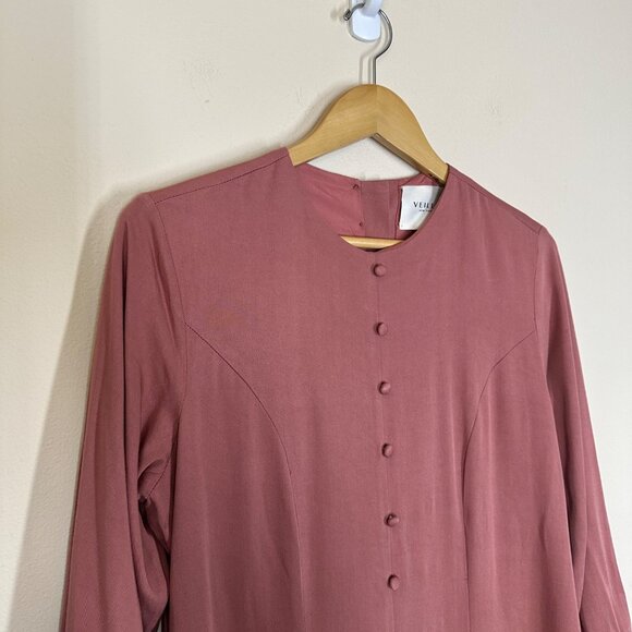 Veiled New York Long Sleeve Maxi Dress Womens Size L Modesty Gown Button Detail - Picture 3 of 9